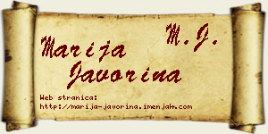 Marija Javorina vizit kartica